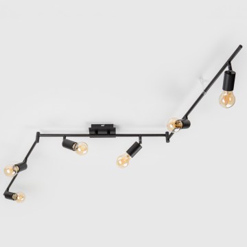 LED Bodové svietidlo 6xE27/6,5W/230V čierne