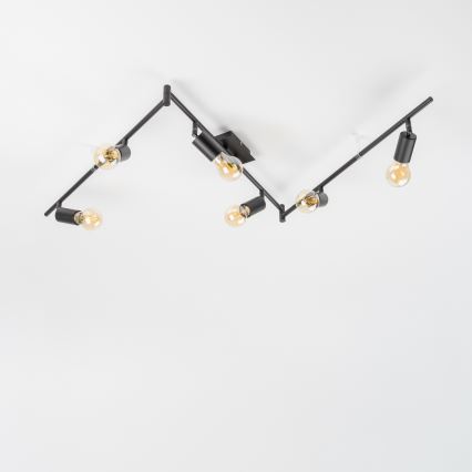 LED Bodové svietidlo 6xE27/6,5W/230V čierne