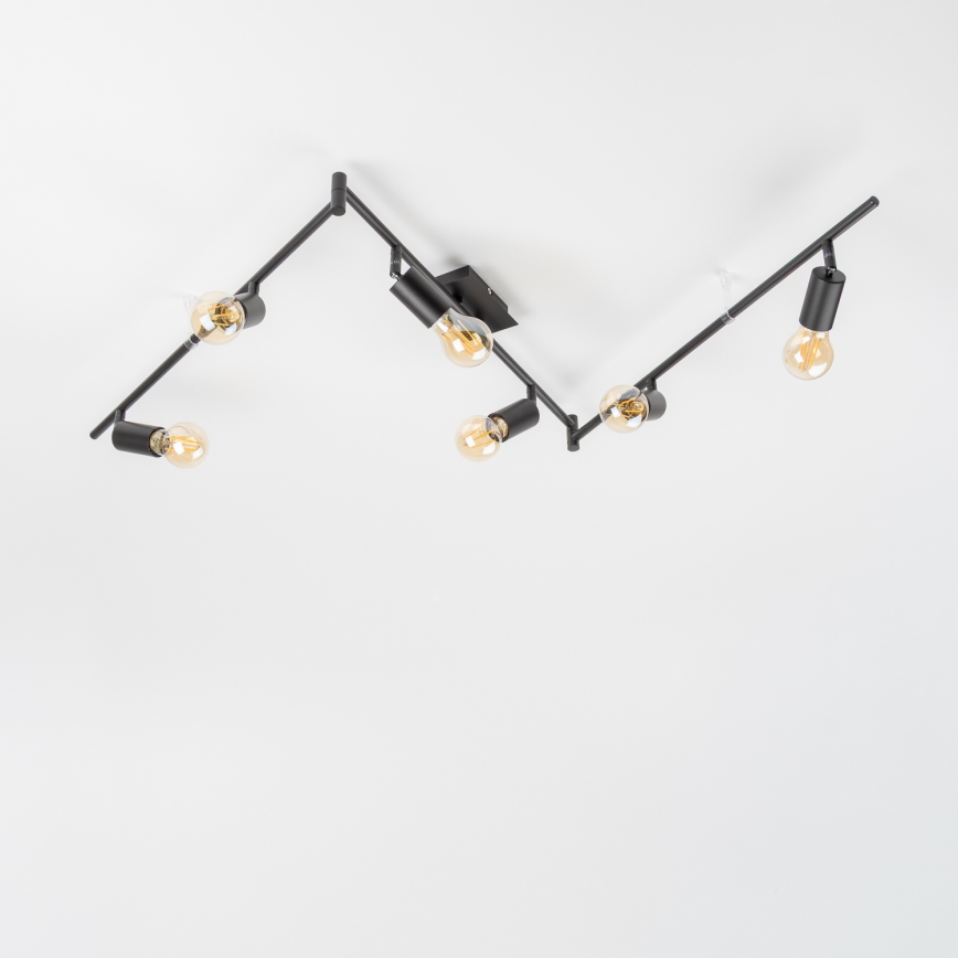 LED Bodové svietidlo 6xE27/6,5W/230V čierne
