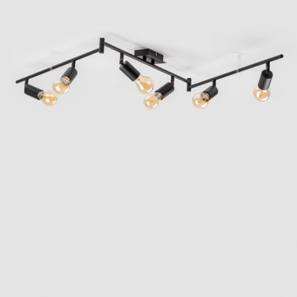 LED Bodové svietidlo 6xE27/6,5W/230V čierne
