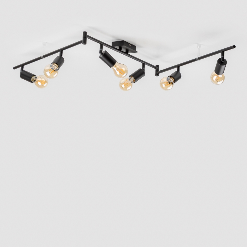 LED Bodové svietidlo 6xE27/6,5W/230V čierne