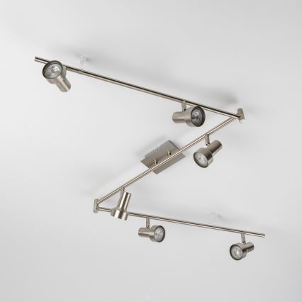 LED Bodové svietidlo 6xGU10/4,7W/230V matný chróm