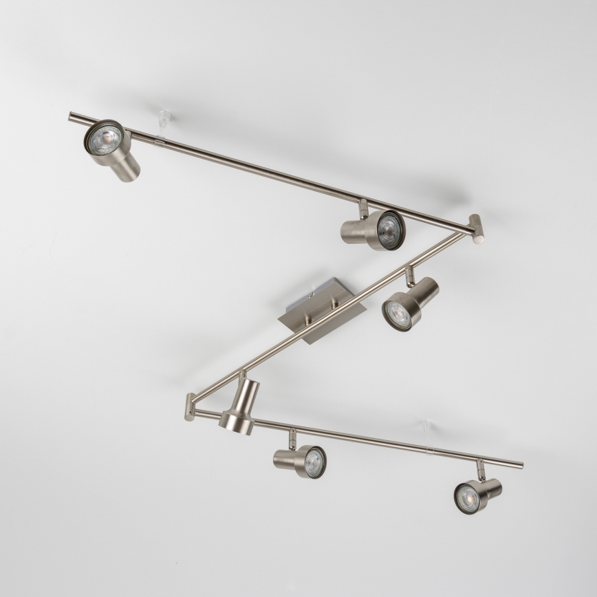 LED Bodové svietidlo 6xGU10/4,7W/230V matný chróm