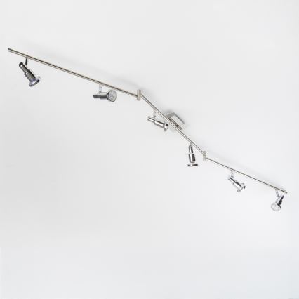 LED bodové svietidlo 6xGU10/5W/230V lesklý chróm