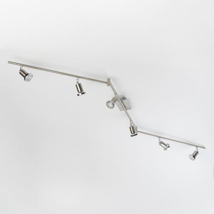 LED Bodové svietidlo 6xGU10/5W/230V matný chróm
