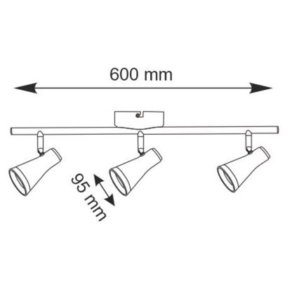 LED Bodové svietidlo BERG 3xLED/4,2W/230V čierna