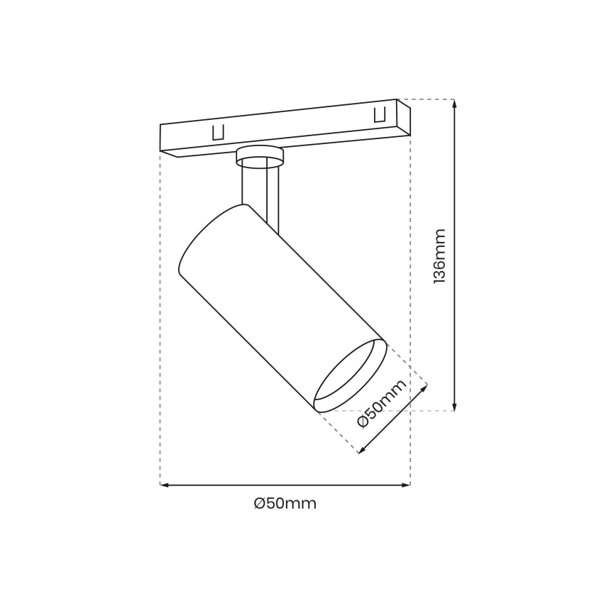 LED Bodové svietidlo do lištového systému MAGNETIC TRACK LED/10W/48V 3000K čierna