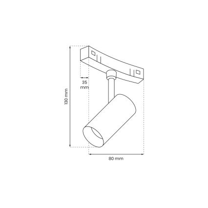 LED Bodové svietidlo do lištového systému MAGNETIC TRACK LED/7W/48V 3000K čierna