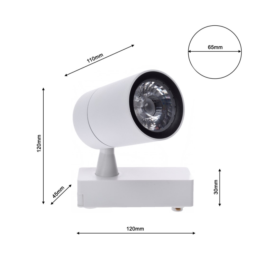 LED Bodové svietidlo do lištového systému TRACK LIGHT LED/7W/230V 4000K biela