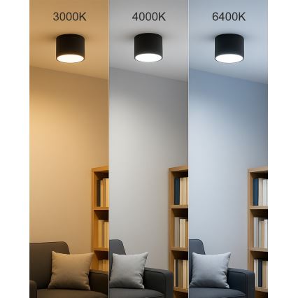 LED bodové svietidlo LED/10W/230V 3000/4000/6400K pr. 12 cm čierne