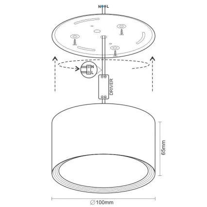 LED Bodové svietidlo LED/12W/230V 4000K pr. 10 cm čierna