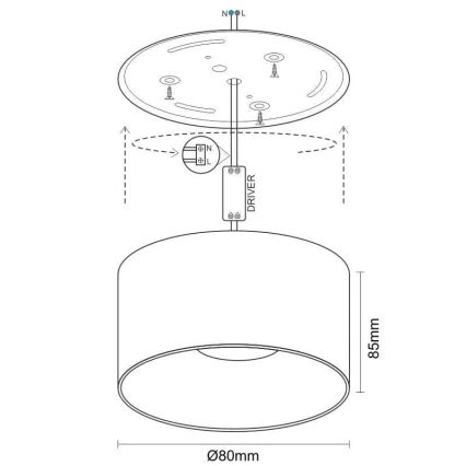 LED Bodové svietidlo LED/12W/230V 4000K pr. 8 cm biela