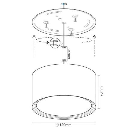 LED Bodové svietidlo LED/14W/230V 4000K pr. 12 cm biela