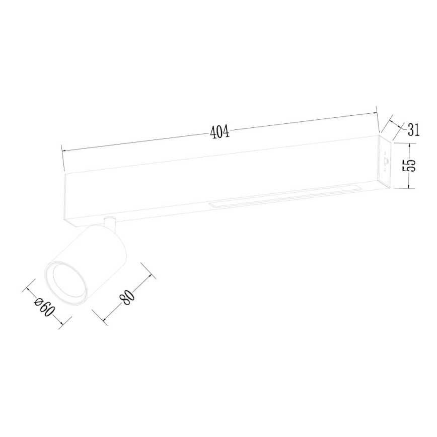 LED Bodové svietidlo MAGNET LED/5W/230V + 1xGU10/60W 3000/4000K čierna