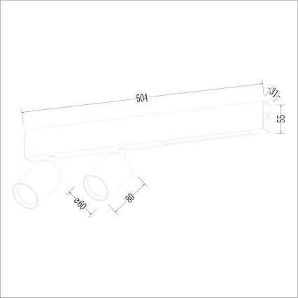 LED Bodové svietidlo MAGNET LED/5W/230V + 2xGU10/60W 3000/4000K biela
