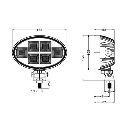LED Bodové svietidlo pre automobil BLACK LED/150W/10-30V IP69 5700K oválny