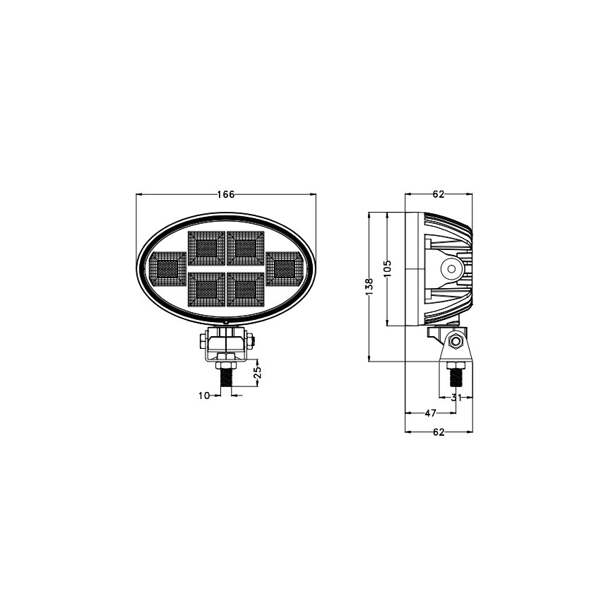 LED Bodové svietidlo pre automobil BLACK LED/150W/10-30V IP69 5700K oválny