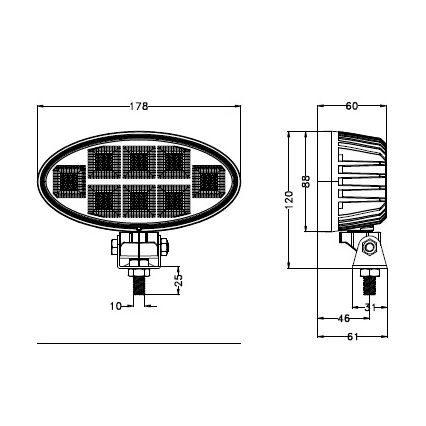 LED Bodové svietidlo pre automobil BLACK LED/160W/10-30V IP69 5700K oválny
