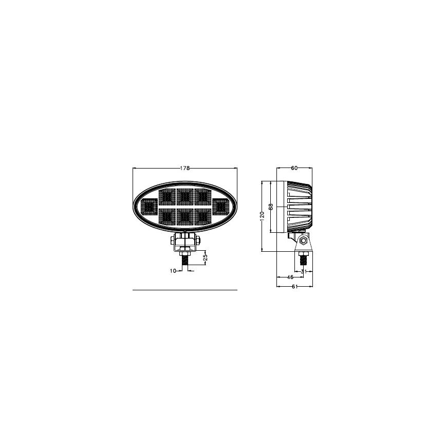 LED Bodové svietidlo pre automobil BLACK LED/160W/10-30V IP69 5700K oválny