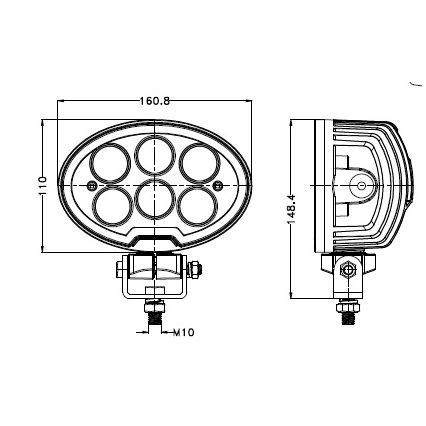 LED Bodové svietidlo pre automobil BLACK LED/60W/10-30V IP69 5700K oválny