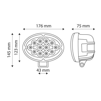 LED Bodové svietidlo pre automobil CREE LED/36W/10-30V IP67 6000K