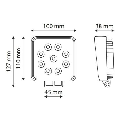 LED Bodové svietidlo pre automobil EPISTAR LED/27W/10-30V IP67 6000K