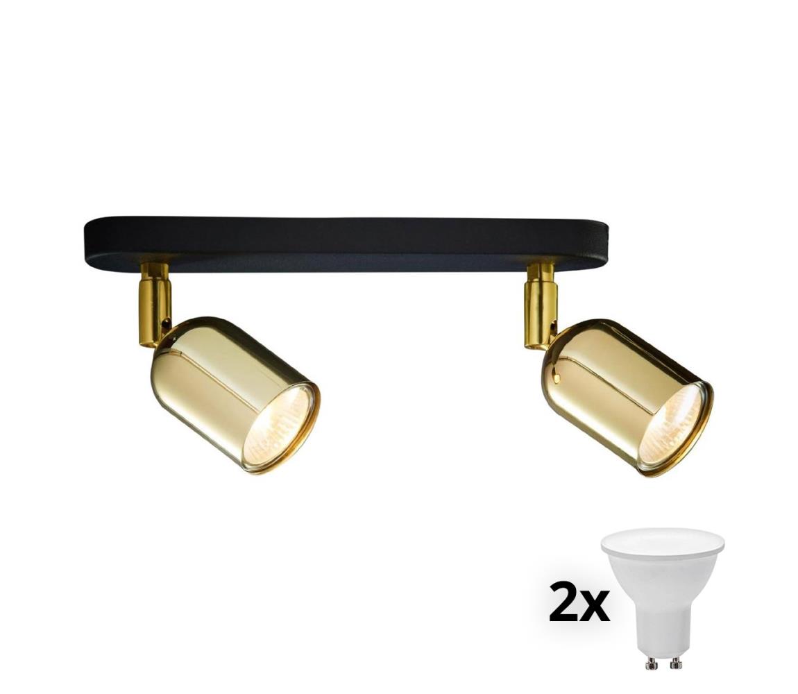 LED Bodové svietidlo TOP 2xGU10/10W/230V čierna/zlatá 6031