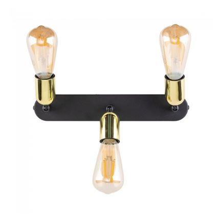 LED Bodové svietidlo TOP 3xE27/15W/230V čierna/zlatá