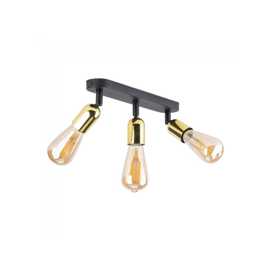 LED Bodové svietidlo TOP 3xE27/15W/230V čierna/zlatá