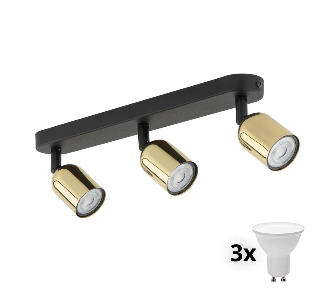 LED bodové svietidlo TOP 3xGU10/10W/230V čierna/zlatá 6032