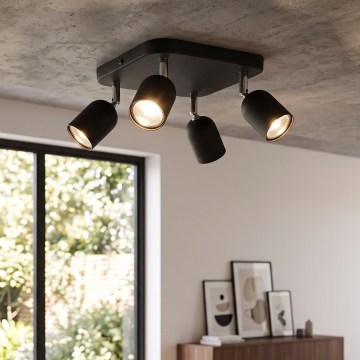 LED bodové svietidlo TOP 4xGU10/10W/230V čierne