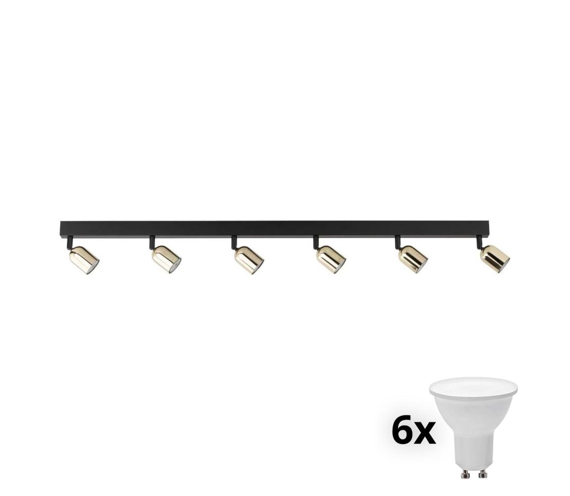 LED Bodové svietidlo TOP 6xGU10/10W/230V čierna/zlatá 6034