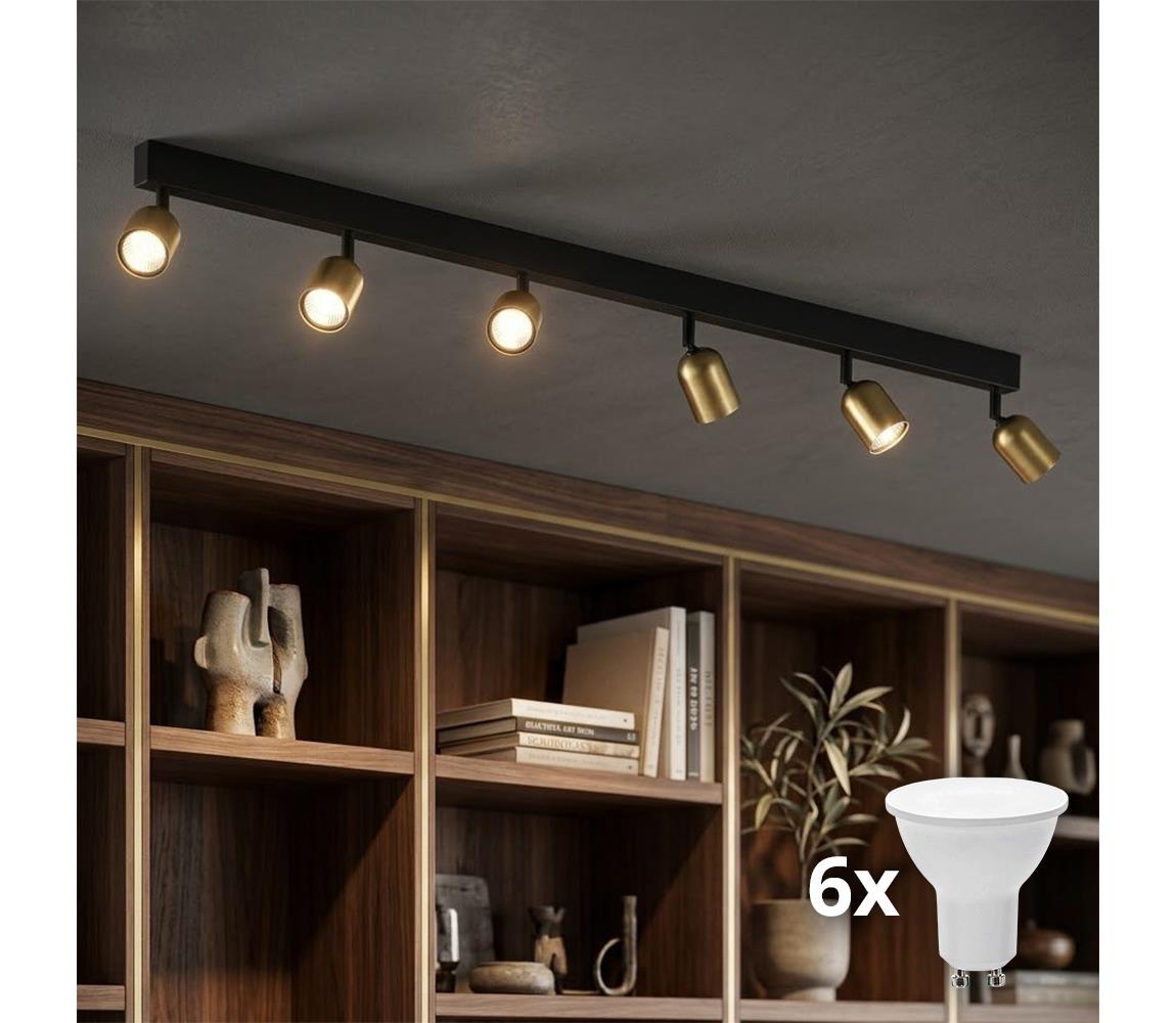 LED Bodové svietidlo TOP 6xGU10/10W/230V zlatá/čierna 1022