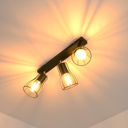 LED Bodové svietidlo TUBE II 3xE27/15W/230V čierna