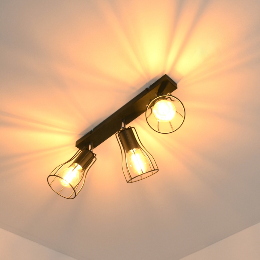 LED Bodové svietidlo TUBE II 3xE27/15W/230V čierna