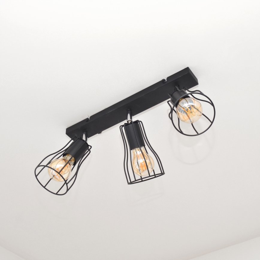 LED Bodové svietidlo TUBE II 3xE27/15W/230V čierna