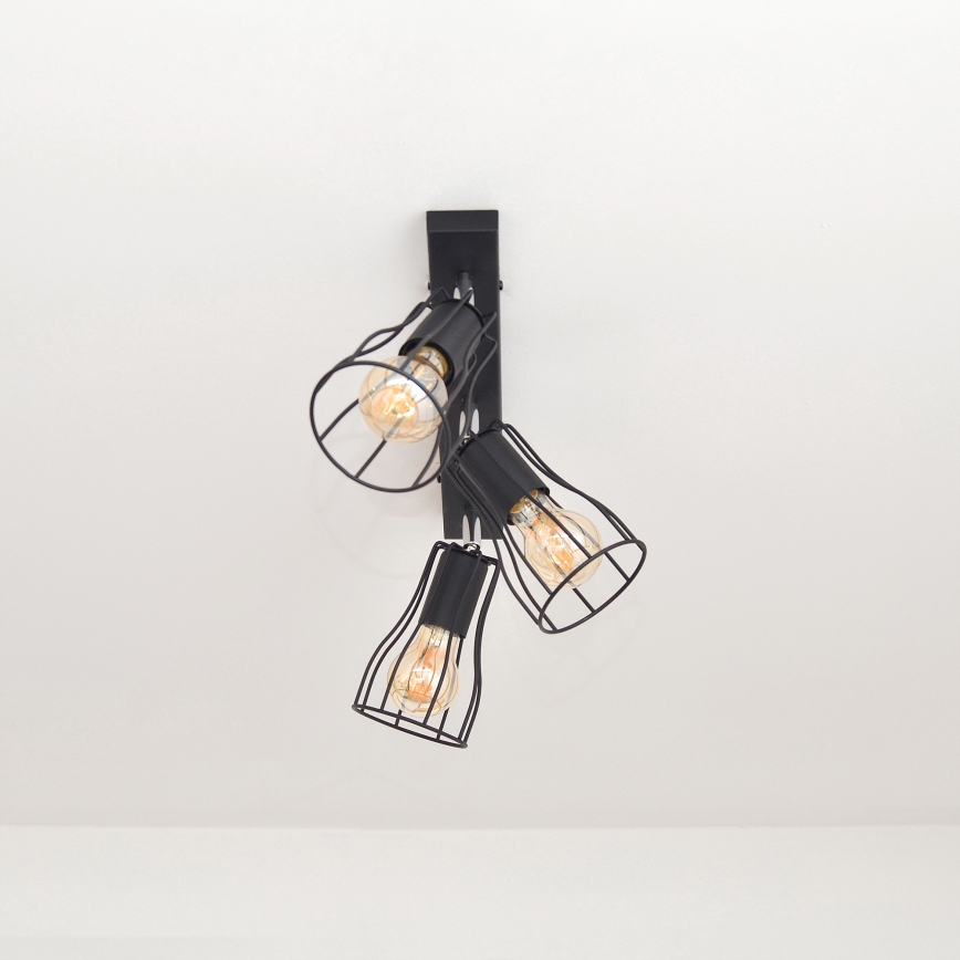 LED Bodové svietidlo TUBE II 3xE27/15W/230V čierna