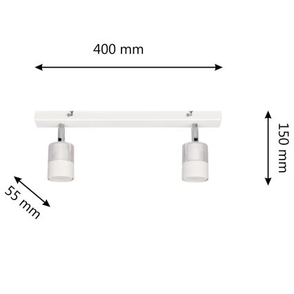 LED Bodové svietidlo TUBSSON 2xGU10/4,8W/230V biela/lesklý chróm
