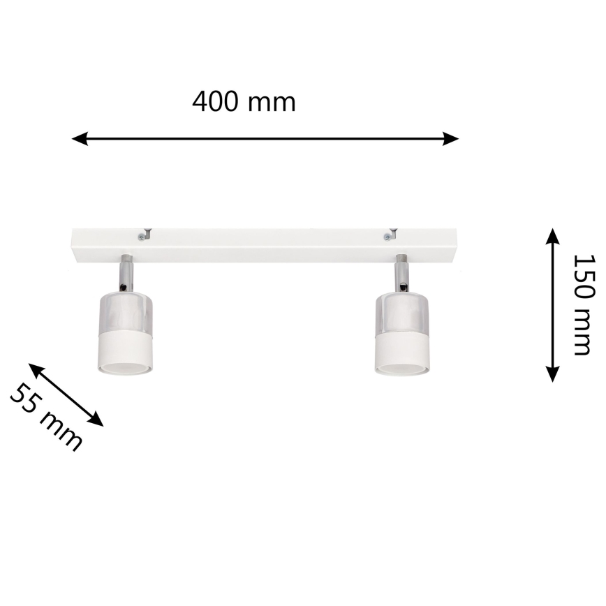 LED Bodové svietidlo TUBSSON 2xGU10/4,8W/230V biela/lesklý chróm
