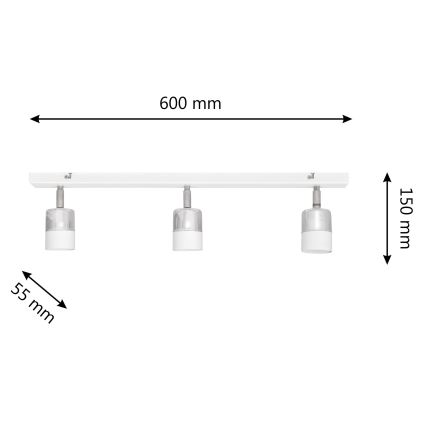 LED Bodové svietidlo TUBSSON 3xGU10/4,8W/230V biela/lesklý chróm