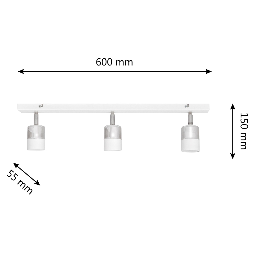 LED Bodové svietidlo TUBSSON 3xGU10/4,8W/230V biela/lesklý chróm