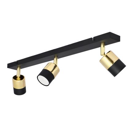 LED Bodové svietidlo TUBSSON 3xGU10/4,8W/230V čierna/zlatá
