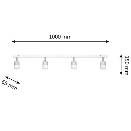 LED Bodové svietidlo TUBSSON 4xGU10/4,8W/230V biela/lesklý chróm