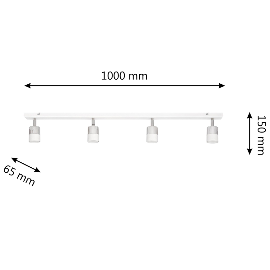 LED Bodové svietidlo TUBSSON 4xGU10/4,8W/230V biela/lesklý chróm