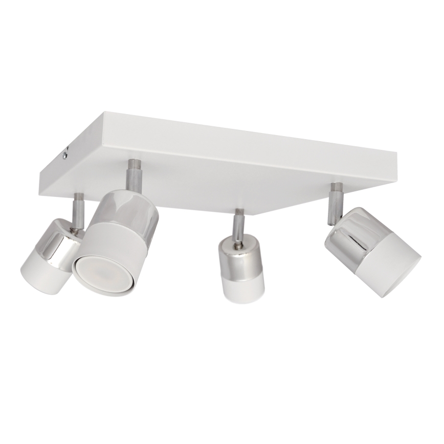LED Bodové svietidlo TUBSSON 4xGU10/4,8W/230V biela/lesklý chróm