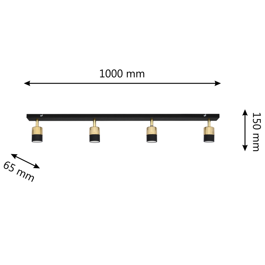 LED Bodové svietidlo TUBSSON 4xGU10/4,8W/230V čierna/zlatá