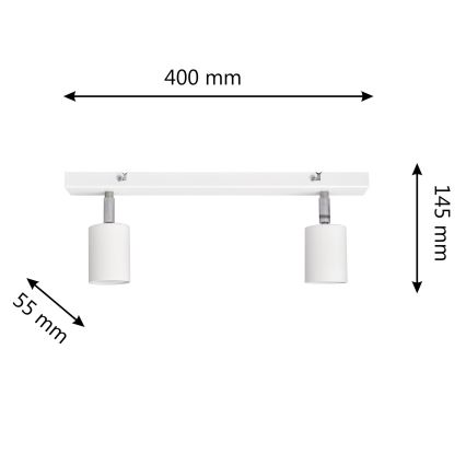 LED Bodové svietidlo TUNE 2xGU10/4,8W/230V biela