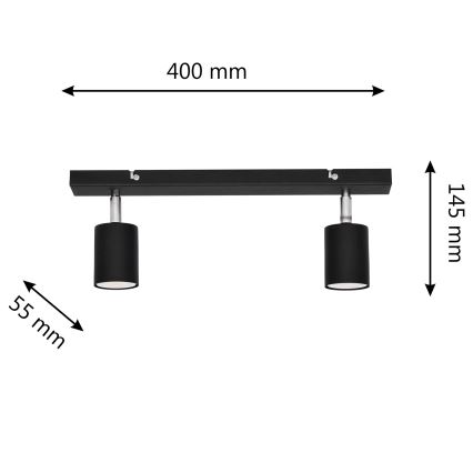 LED Bodové svietidlo TUNE 2xGU10/4,8W/230V čierna