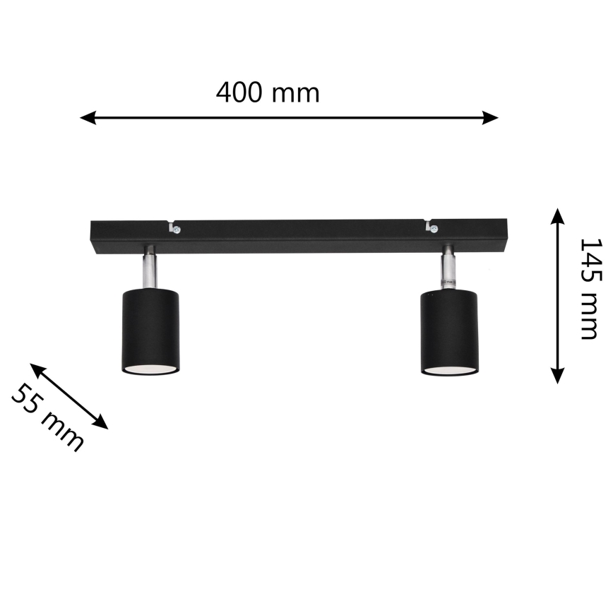 LED Bodové svietidlo TUNE 2xGU10/4,8W/230V čierna