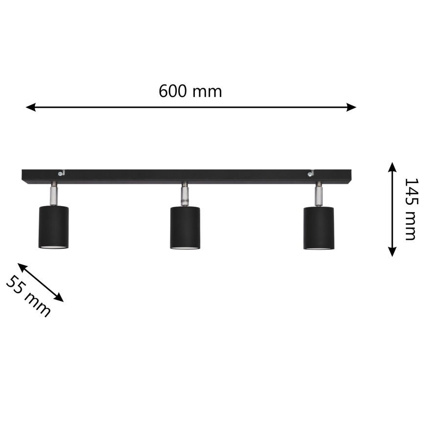 LED Bodové svietidlo TUNE 3xGU10/4,8W/230V čierna